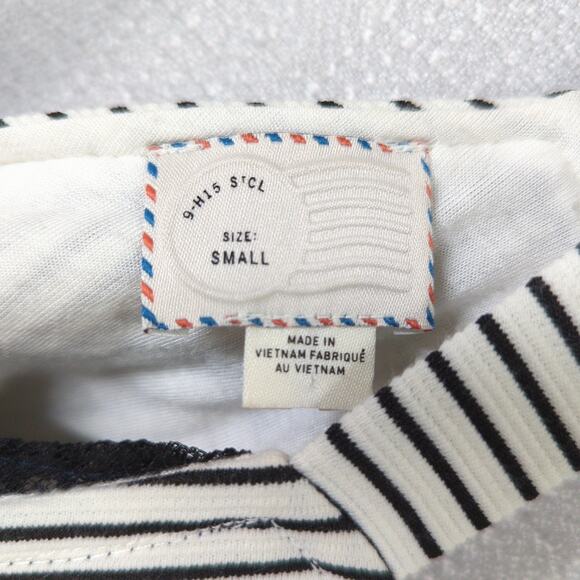 Anthropologie Postmark Dress Womens S Black Stripe Criss Cross Back - Picture 2 of 11